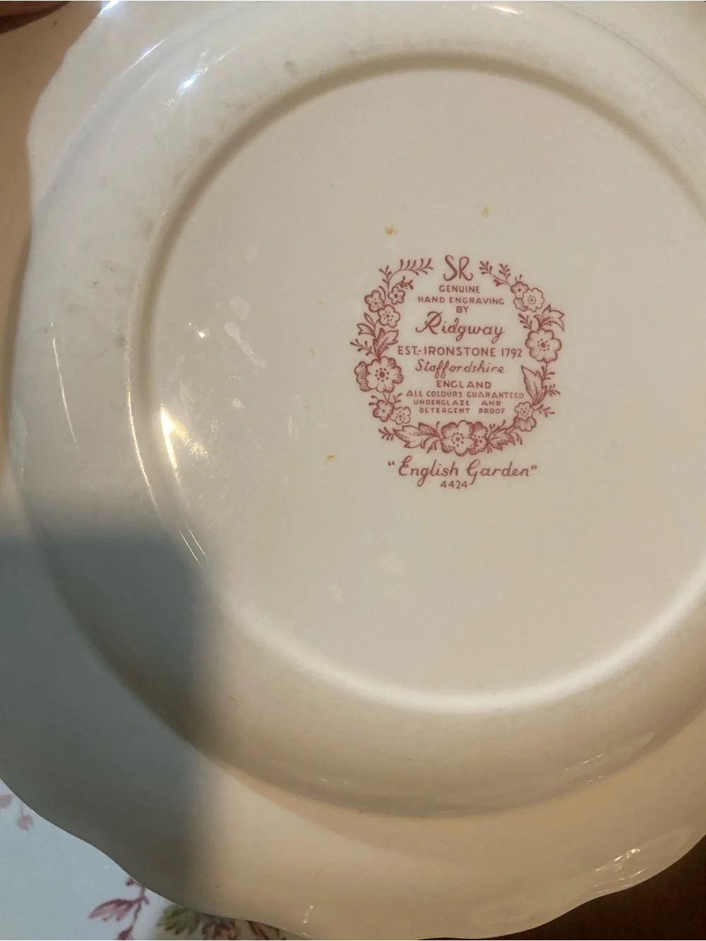 SR Ridgeway Ironstone Staffordshire England “ English Garden 6 piece set